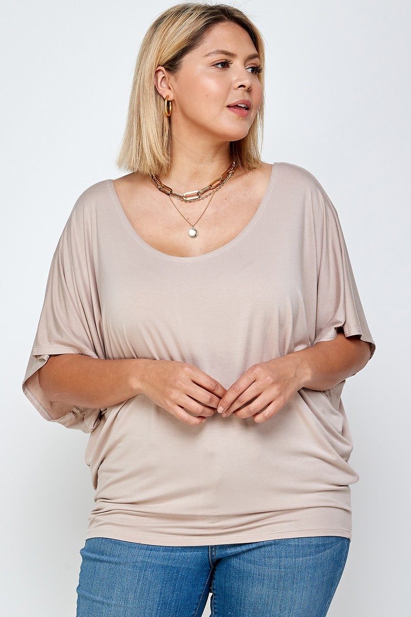 Solid Knit Top, With A Flowy Silhouette - Tigbul's Variety Fashion Shop