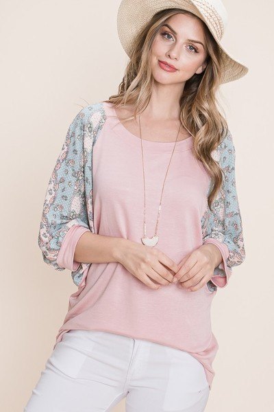 Solid French Terry Fashion Top - Tigbul's Variety Fashion Shop