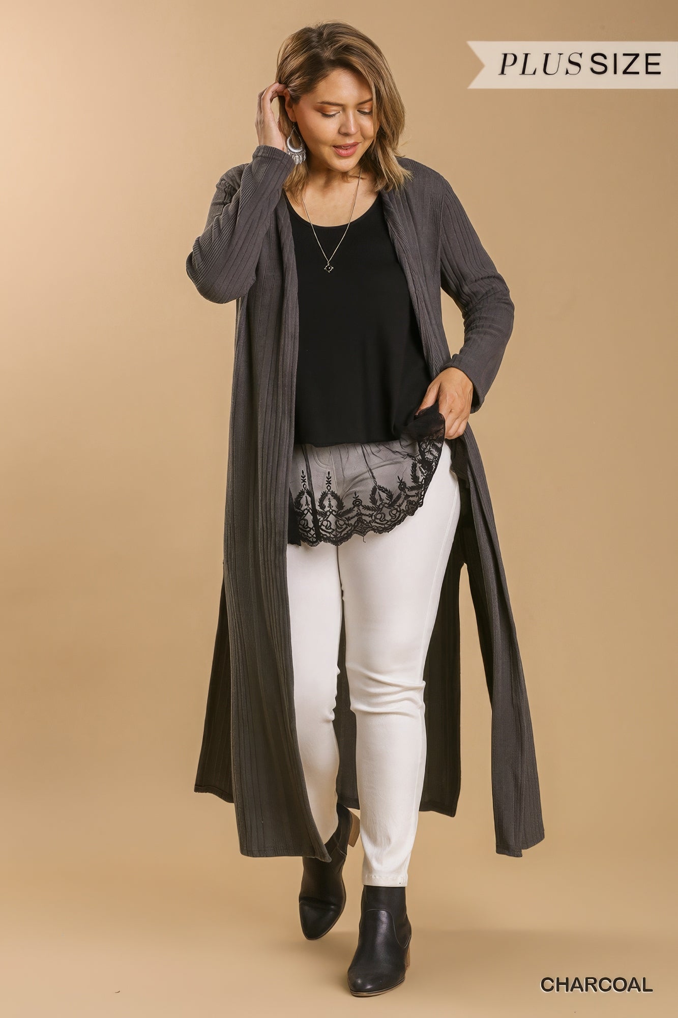 Open Front Long Body Cardigan - Tigbul's Variety Fashion Shop
