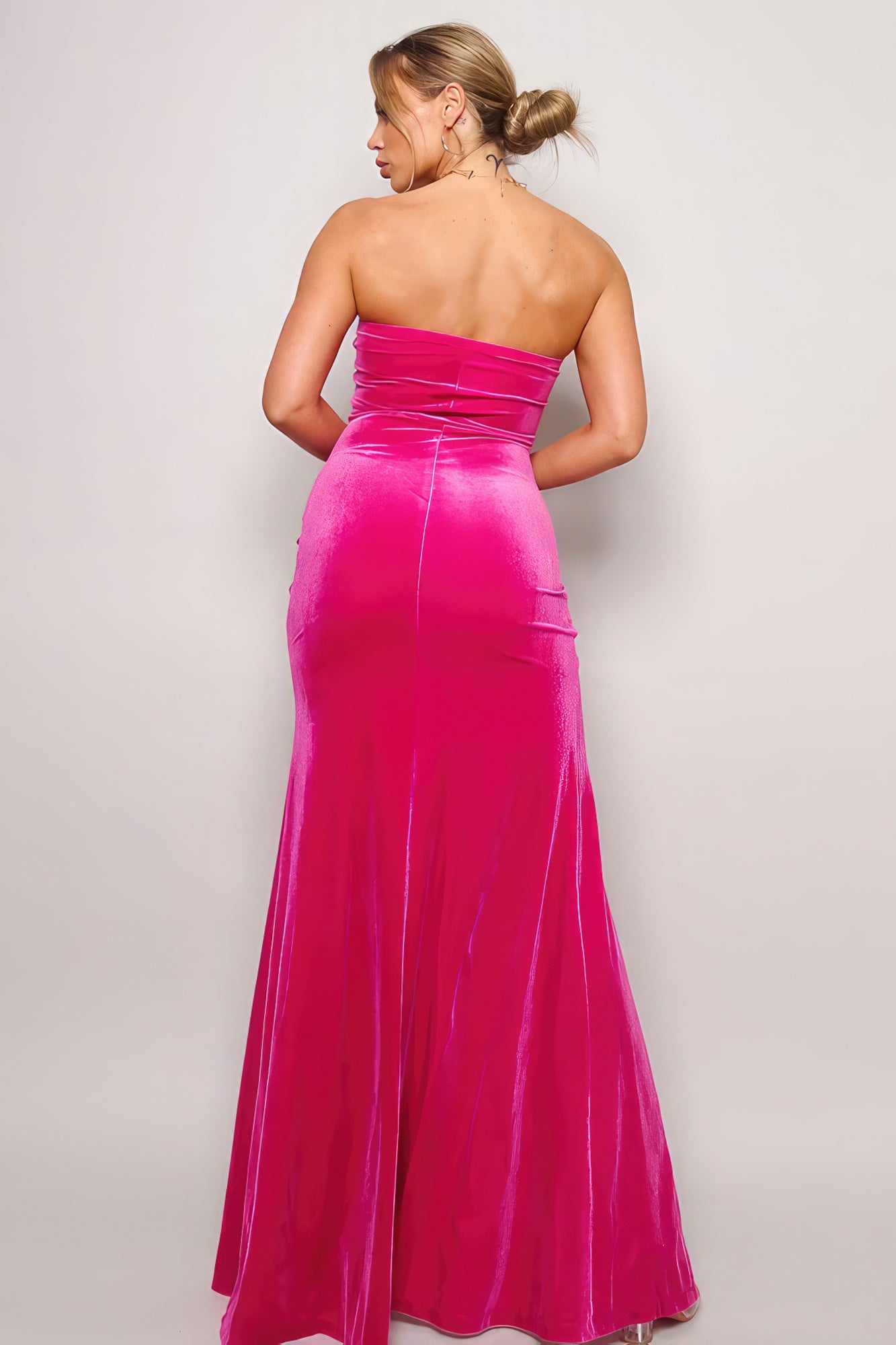 Strapless Sweetheart Maxi Velvet Dress - Tigbul's Variety Fashion Shop