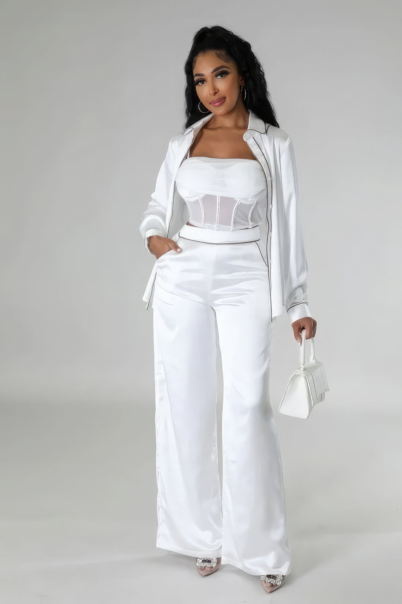 Tunic Top Two-Piece Pant Set - Tigbul's Variety Fashion Shop