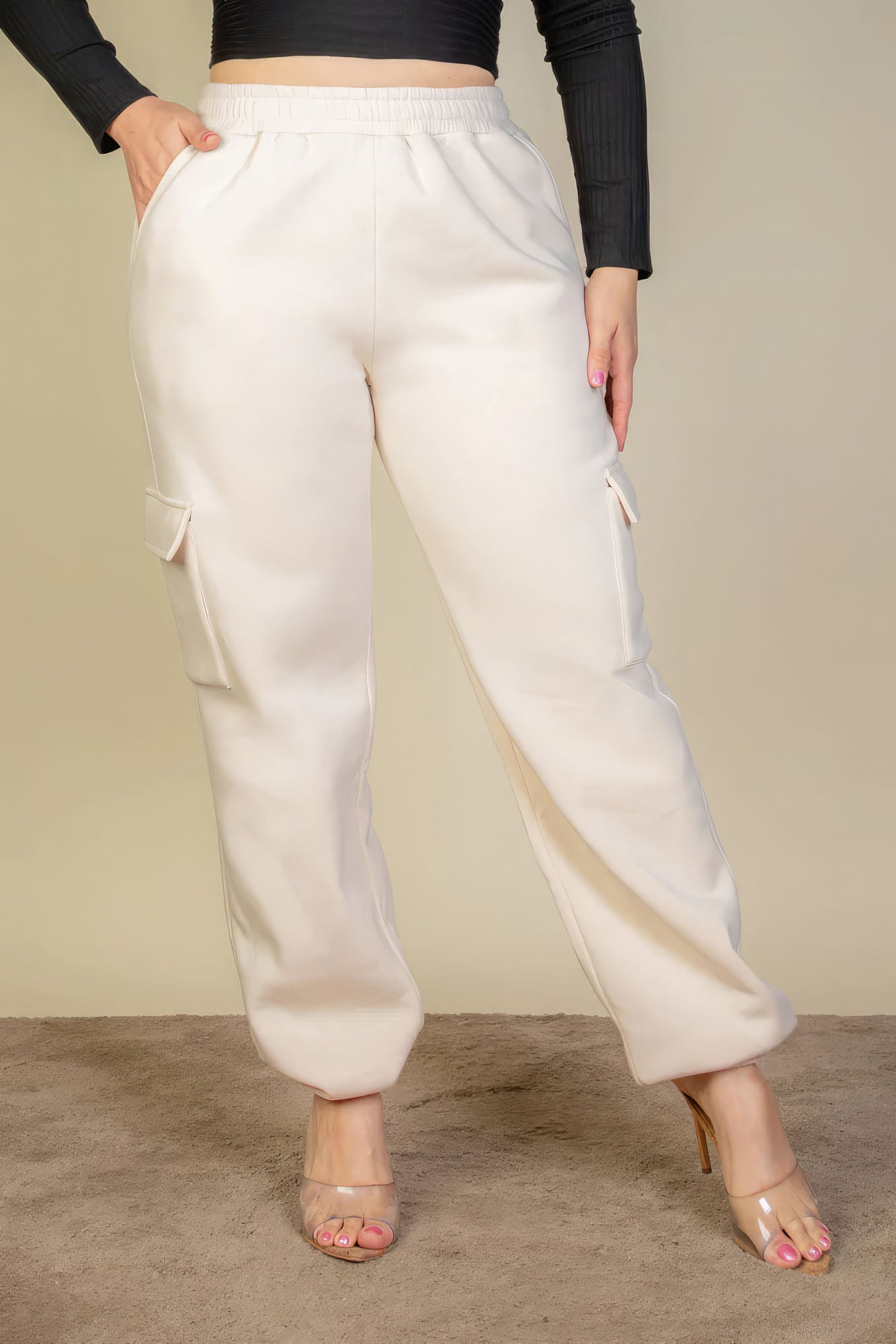 Plus Size Side Pocket Drawstring Waist Sweatpants - Tigbul's Variety Fashion Shop