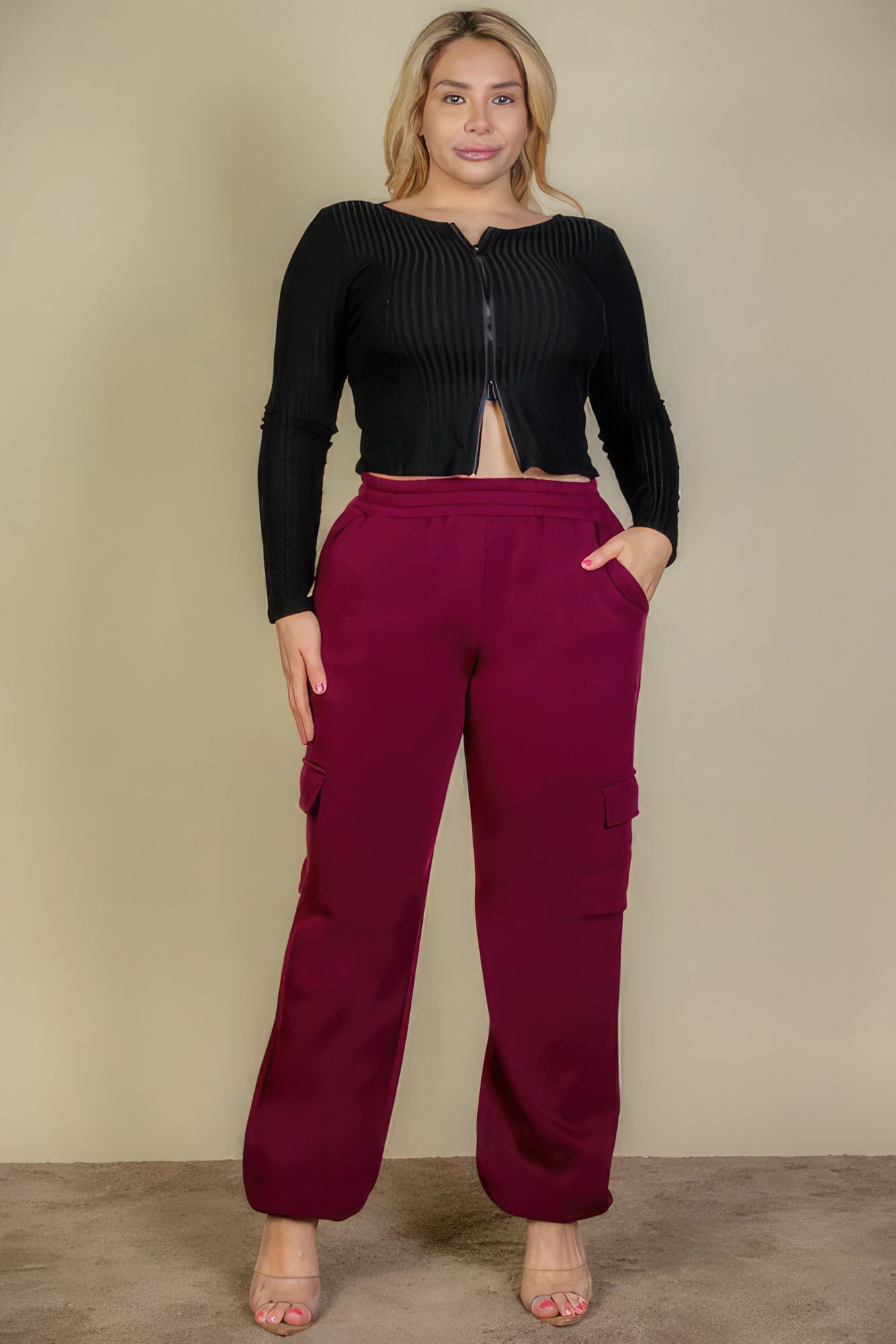 Plus Size Side Pocket Drawstring Waist Sweatpants - Tigbul's Variety Fashion Shop
