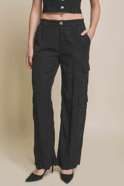 Full-length Tencel Pants With Cargo Pockets - Tigbuls Variety Fashion