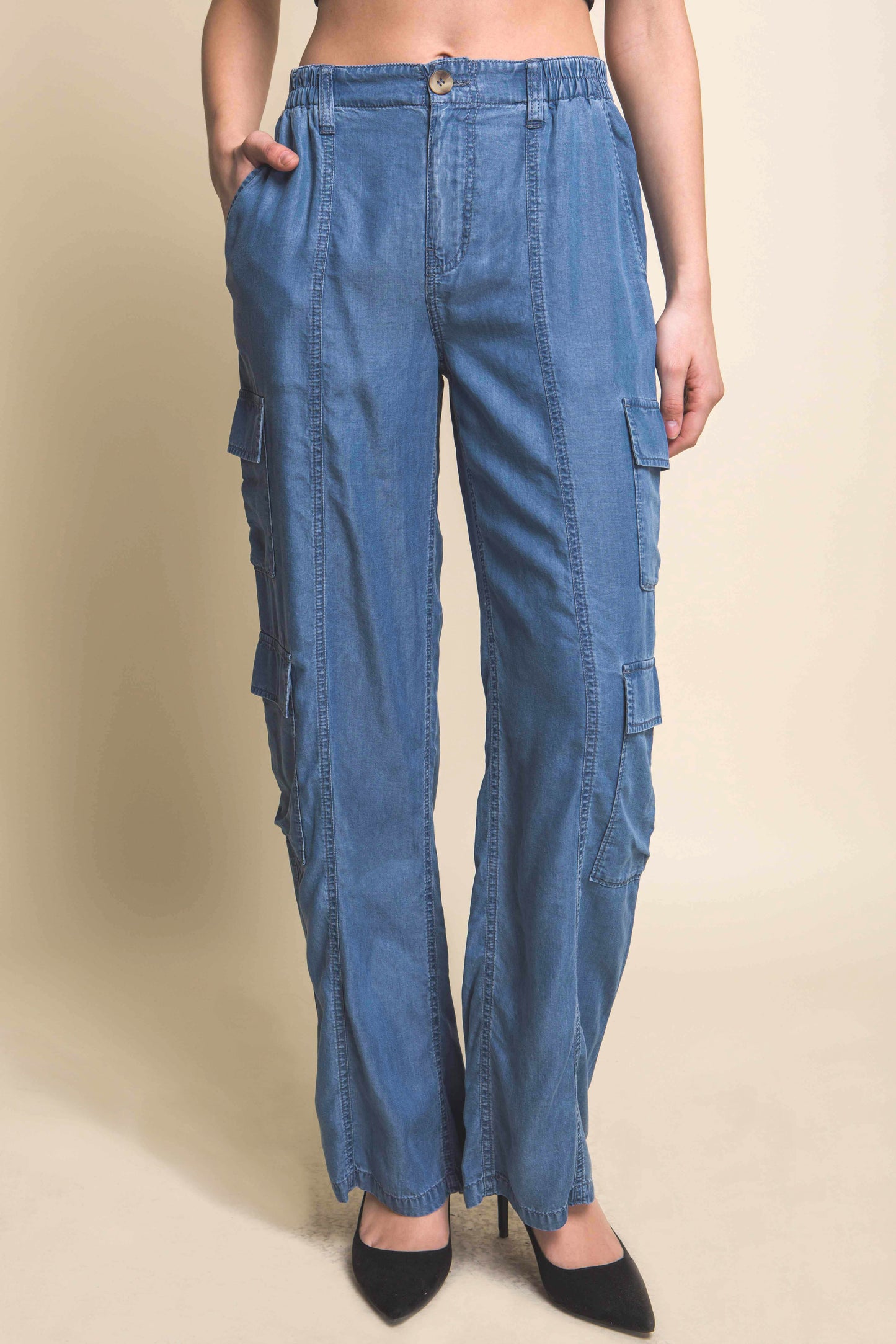 Full-length Tencel Pants With Cargo Pockets - Tigbuls Variety Fashion