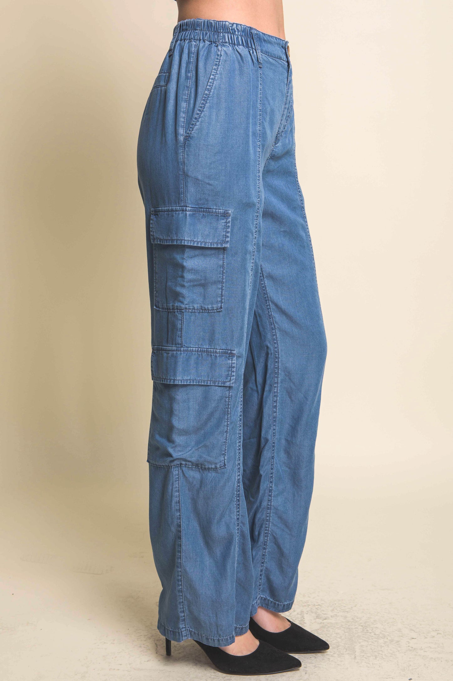 Full-length Tencel Pants With Cargo Pockets - Tigbuls Variety Fashion