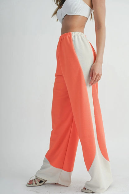 Two Toned Wide Leg Pants - Tigbul's Variety Fashion Shop