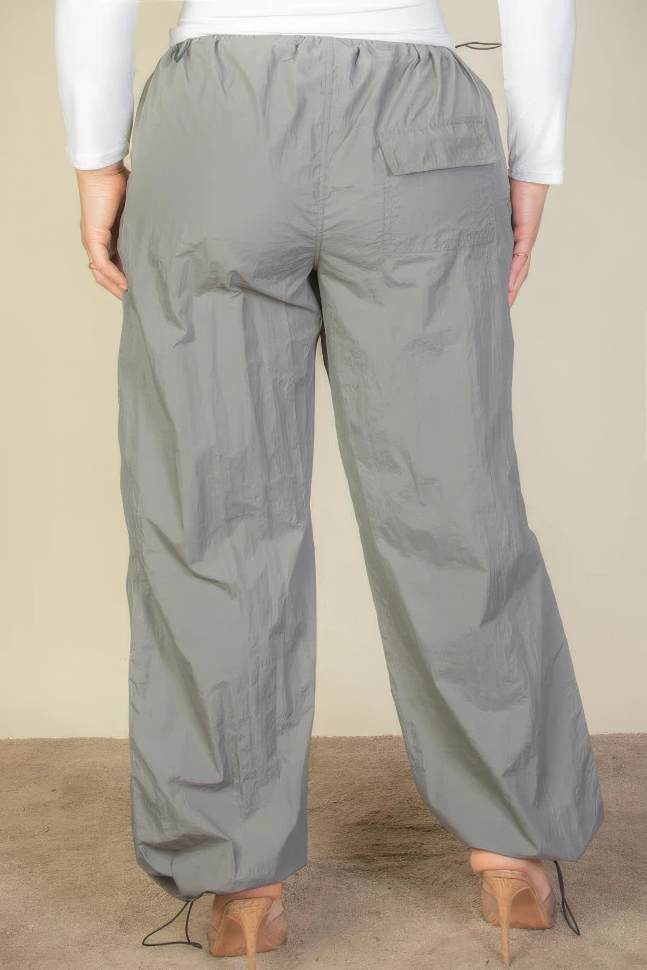 Plus Size Drawstring Waist Parachute Pants - Tigbul's Variety Fashion Shop