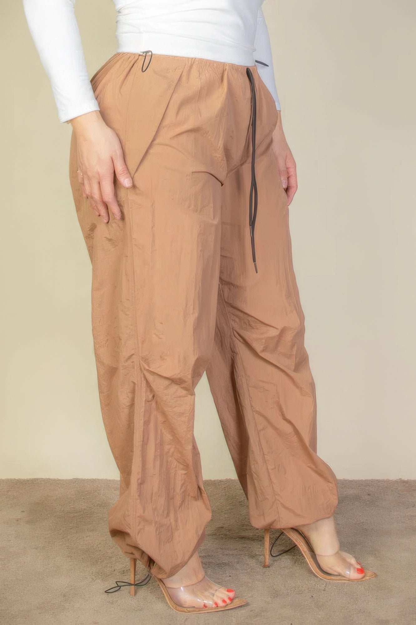 Plus Size Drawstring Waist Parachute Pants - Tigbul's Variety Fashion Shop