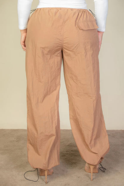 Plus Size Drawstring Waist Parachute Pants - Tigbul's Variety Fashion Shop