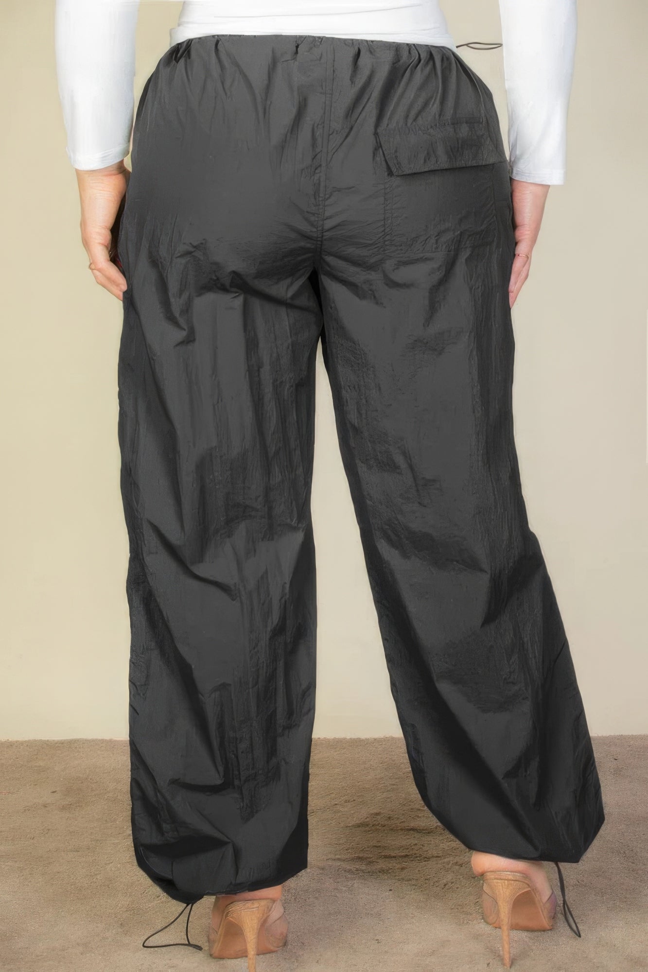 Plus Size Drawstring Waist Parachute Pants - Tigbul's Variety Fashion Shop