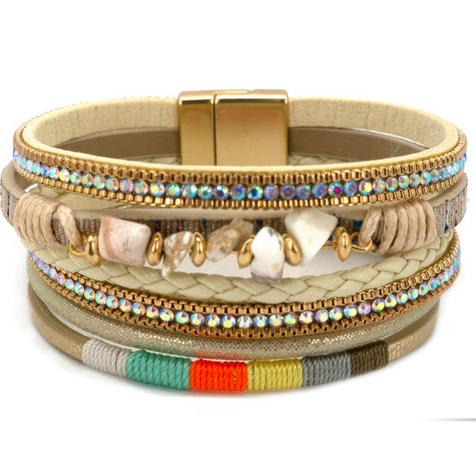 Thread Wrapped Layered Magnetic Bracelet - Tigbul's Variety Fashion Shop