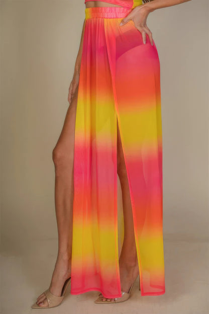 High Split Mesh Sheer Maxi Skirt - Tigbul's Variety Fashion Shop