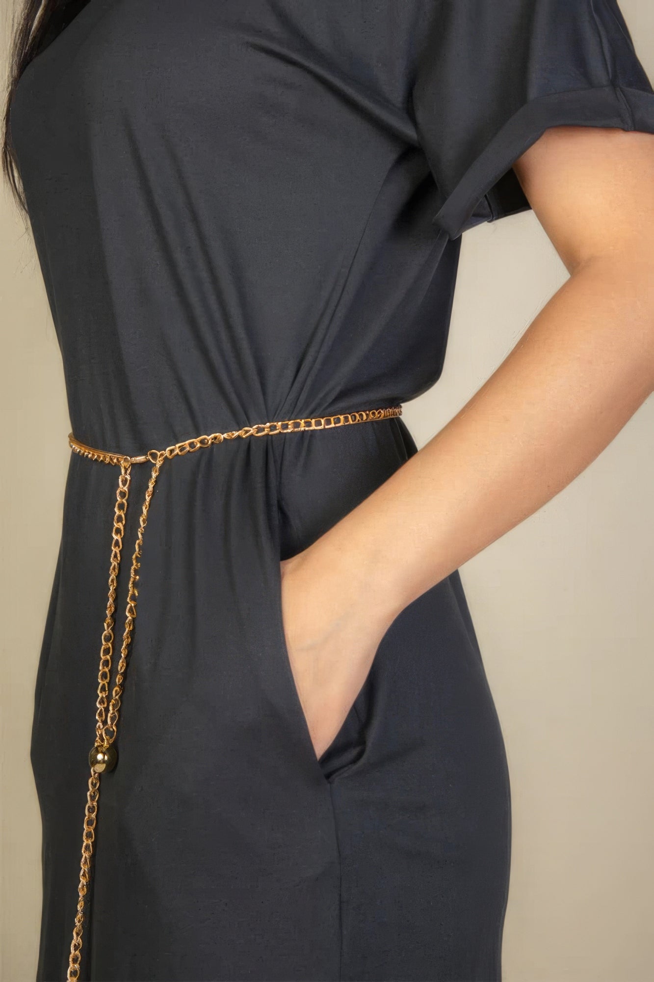 Side Pocket Double Folded Mini Dress - Tigbul's Variety Fashion Shop