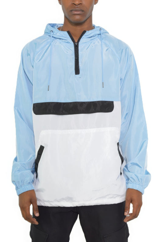 Color Block Anorak Jacket Pullover Windbreaker - Tigbul's Variety Fashion Shop