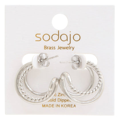 Double Hoop Rope Gold Dipped Earring - Tigbul's Variety Fashion Shop