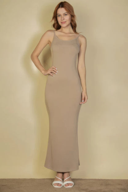 Ribbed Mermaid Hem Camisole Maxi Dress - Tigbul's Variety Fashion Shop