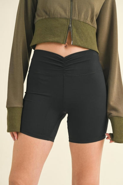 Ruched Waist Biker Shorts - Tigbul's Variety Fashion Shop