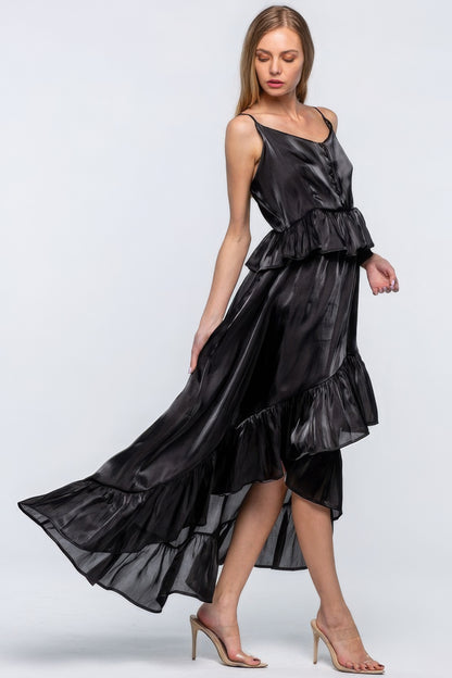 Shimmering Dress With Ruffles - Tigbul's Variety Fashion Shop