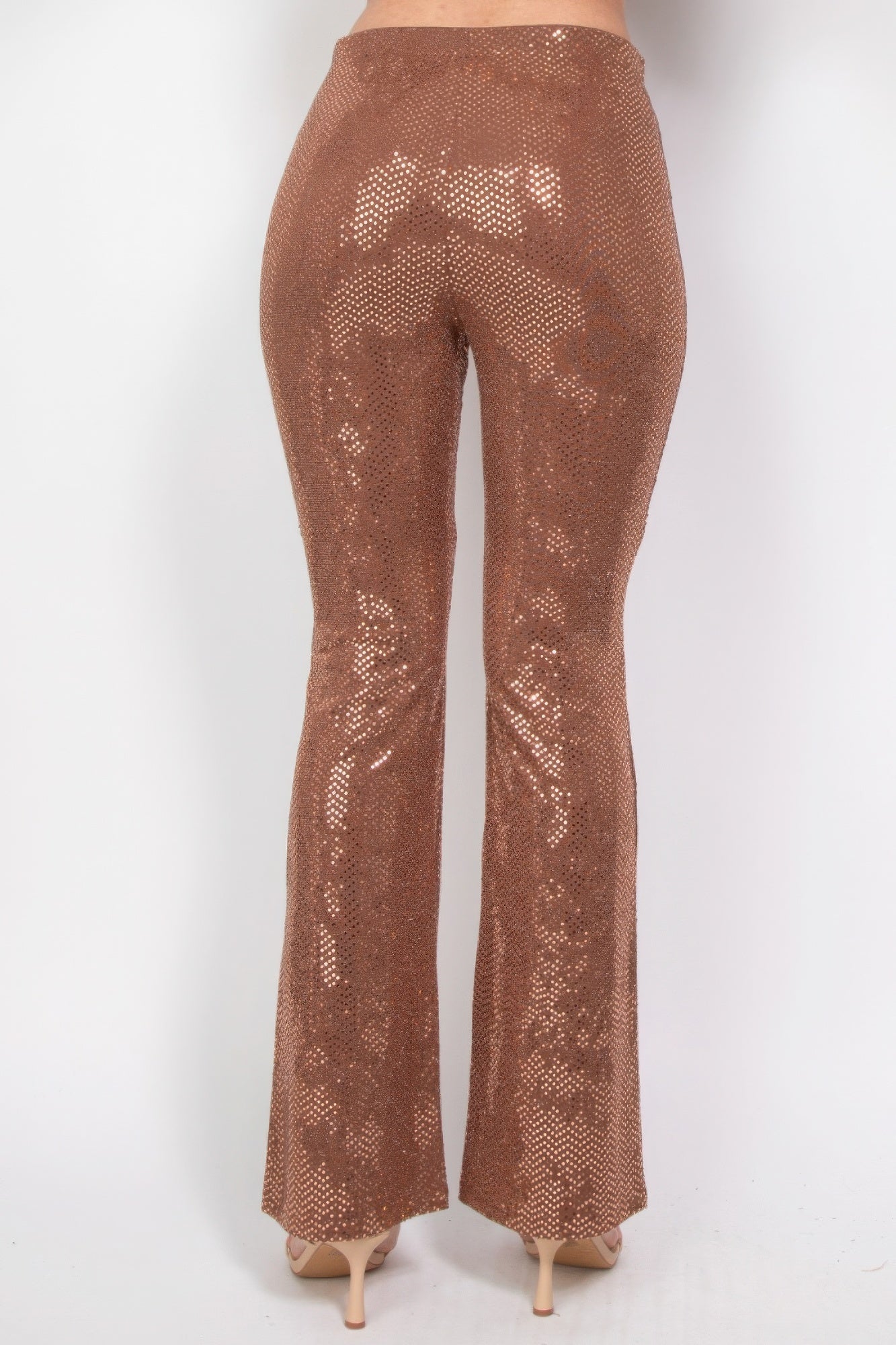 Sequined Fit & Flare Midrise Pants - Tigbul's Variety Fashion Shop