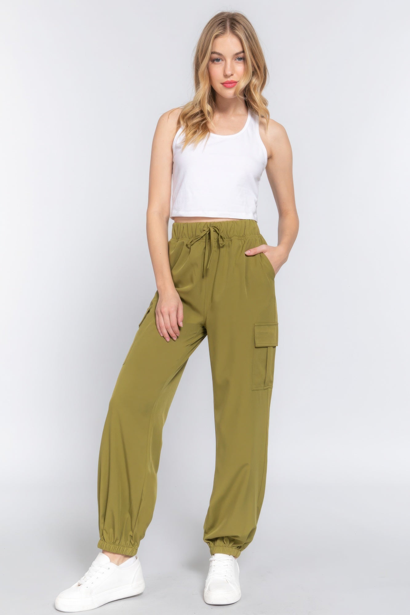 Light Weight Stretch Woven Cargo Jogger Pants - Tigbul's Variety Fashion Shop