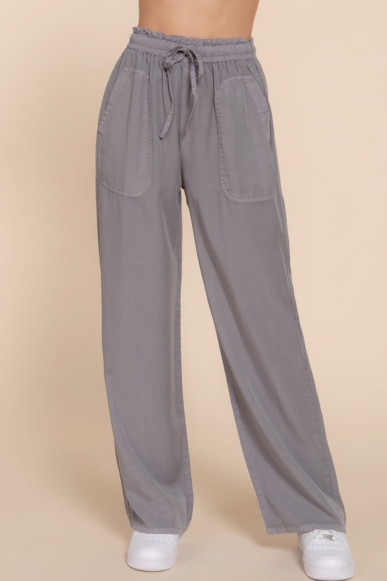 Elastic Waist Tencel Long Pants - Tigbul's Variety Fashion Shop