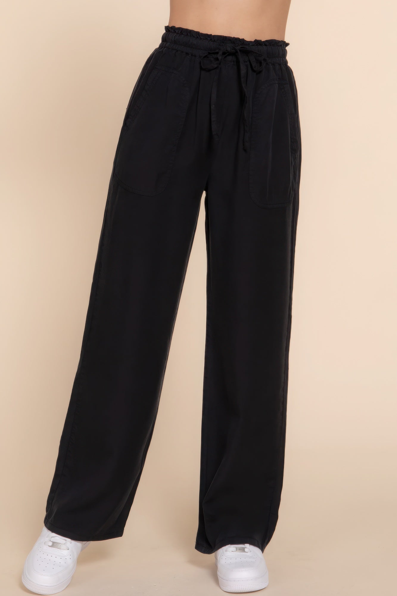 Elastic Waist Tencel Long Pants - Tigbul's Variety Fashion Shop