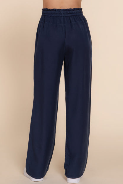 Elastic Waist Tencel Long Pants - Tigbul's Variety Fashion Shop