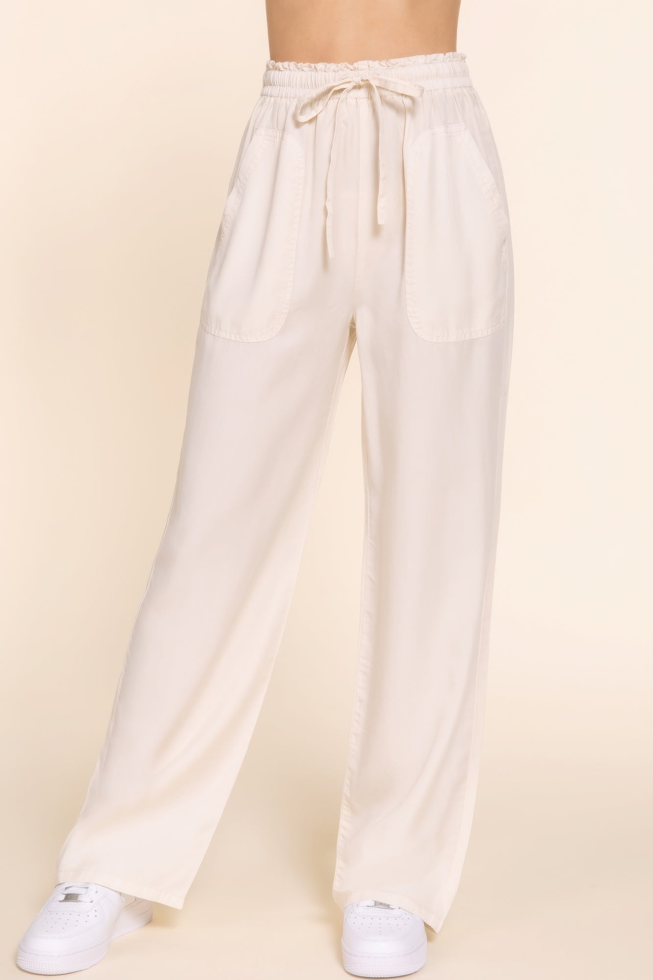 Elastic Waist Tencel Long Pants - Tigbul's Variety Fashion Shop