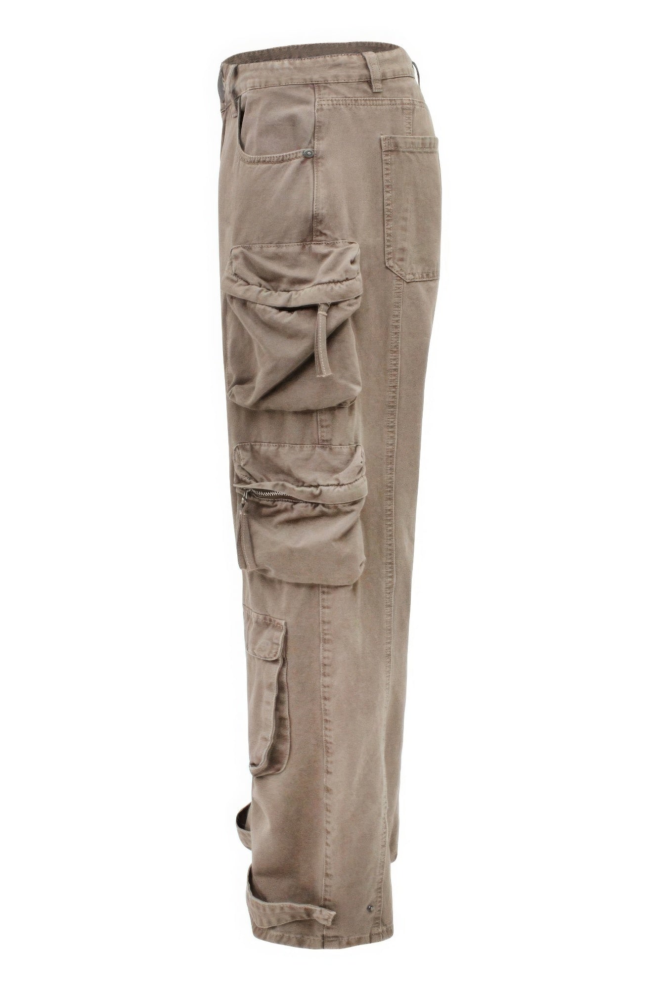 Men's Taupe Baggy Fit Cargo Pants - Tigbul's Variety Fashion Shop