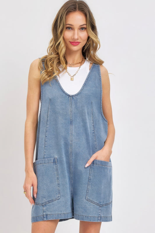 Summer Denim Overall Romper - Tigbul's Variety Fashion Shop