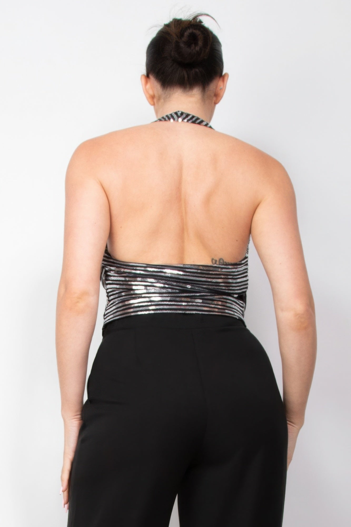 Surplice Halter Sequin Top - Tigbul's Variety Fashion Shop