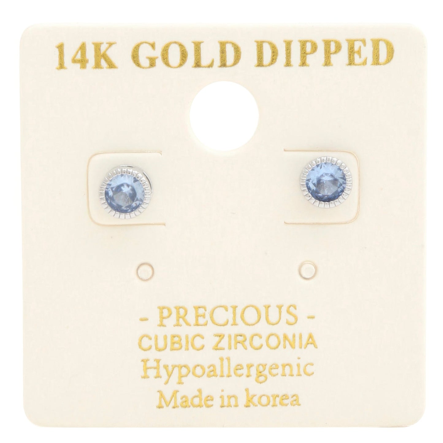 14k Gold Dipped Cz Round Earring - Tigbul's Variety Fashion Shop