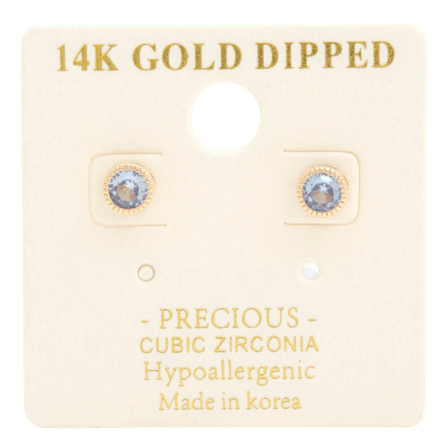 14k Gold Dipped Cz Round Earring - Tigbul's Variety Fashion Shop