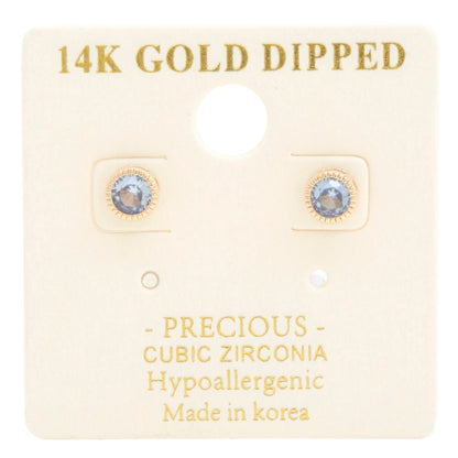 14k Gold Dipped Cz Round Earring - Tigbul's Variety Fashion Shop