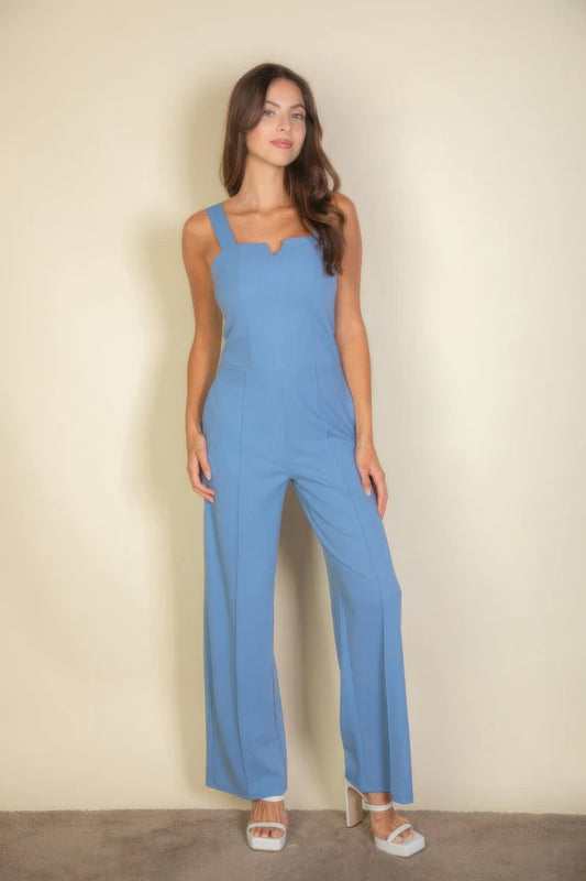 Notched neck cami jumpsuit - Tigbul's Variety Fashion Shop