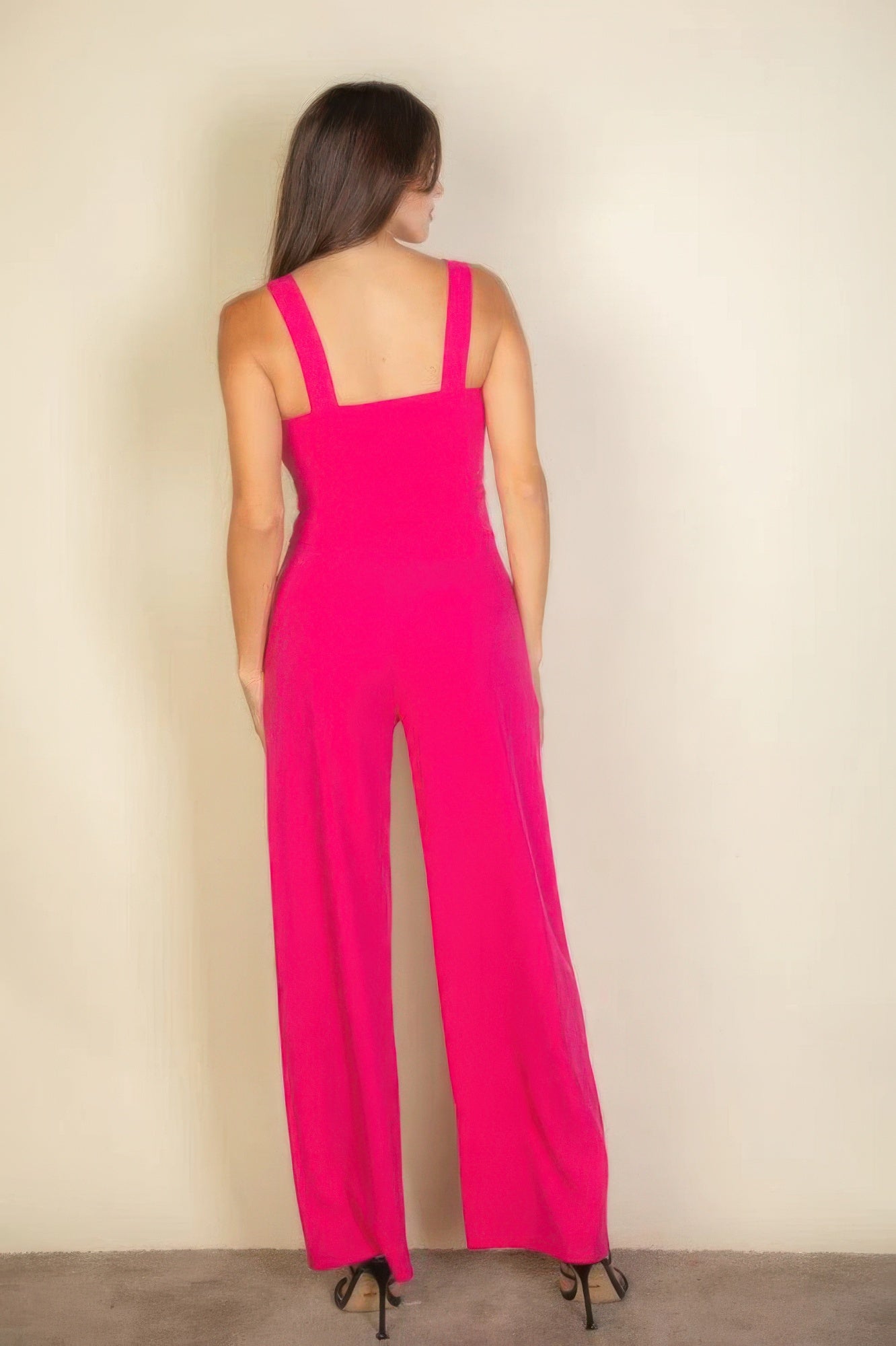 Notched neck cami jumpsuit - Tigbul's Variety Fashion Shop