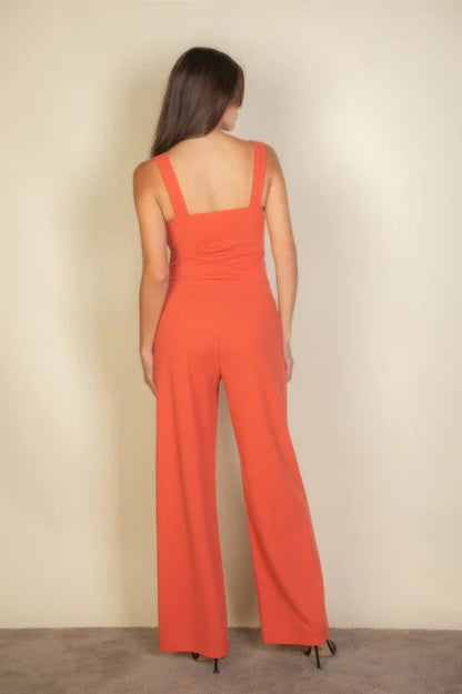 Notched neck cami jumpsuit - Tigbul's Variety Fashion Shop