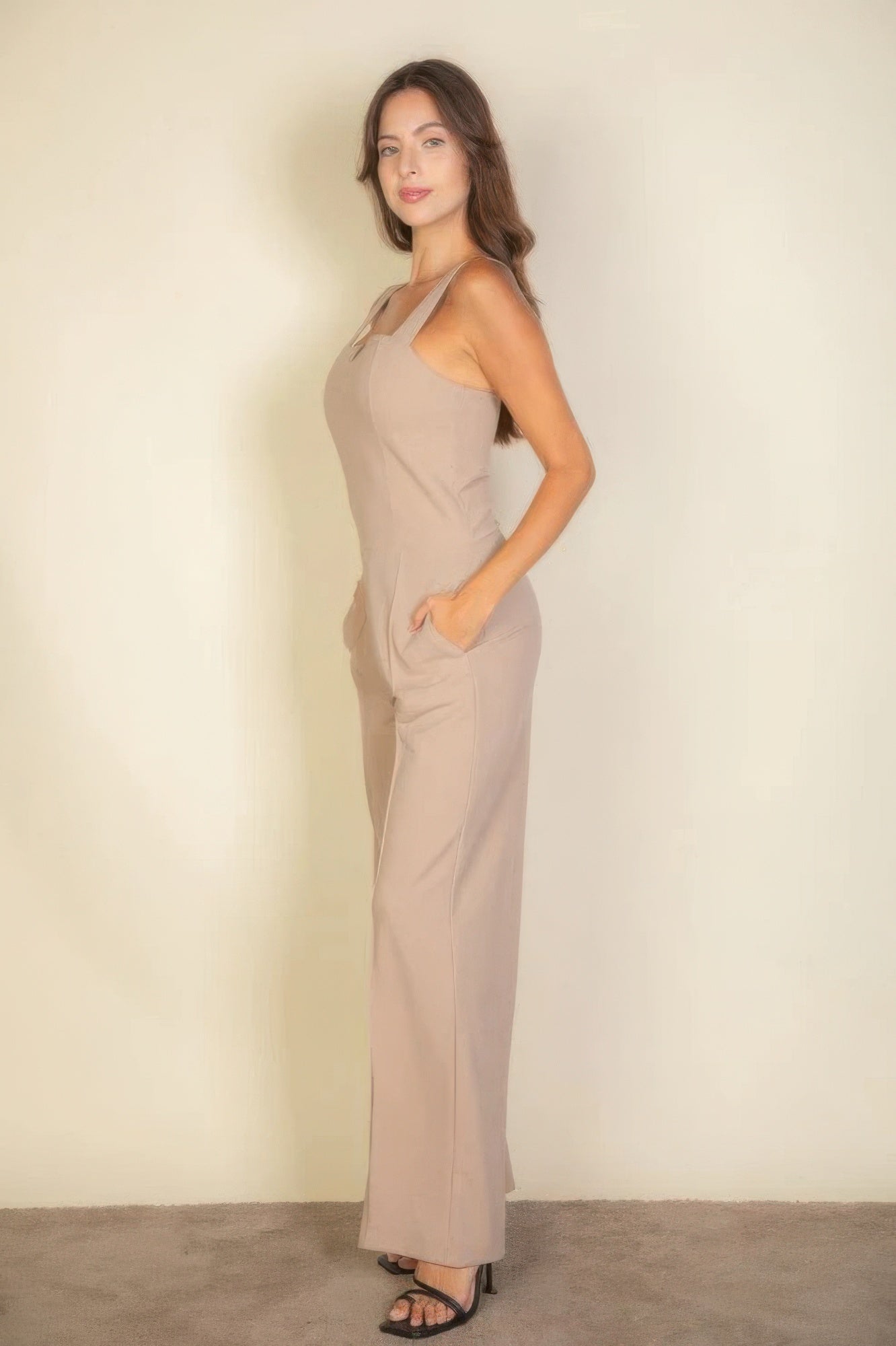 Notched neck cami jumpsuit - Tigbul's Variety Fashion Shop