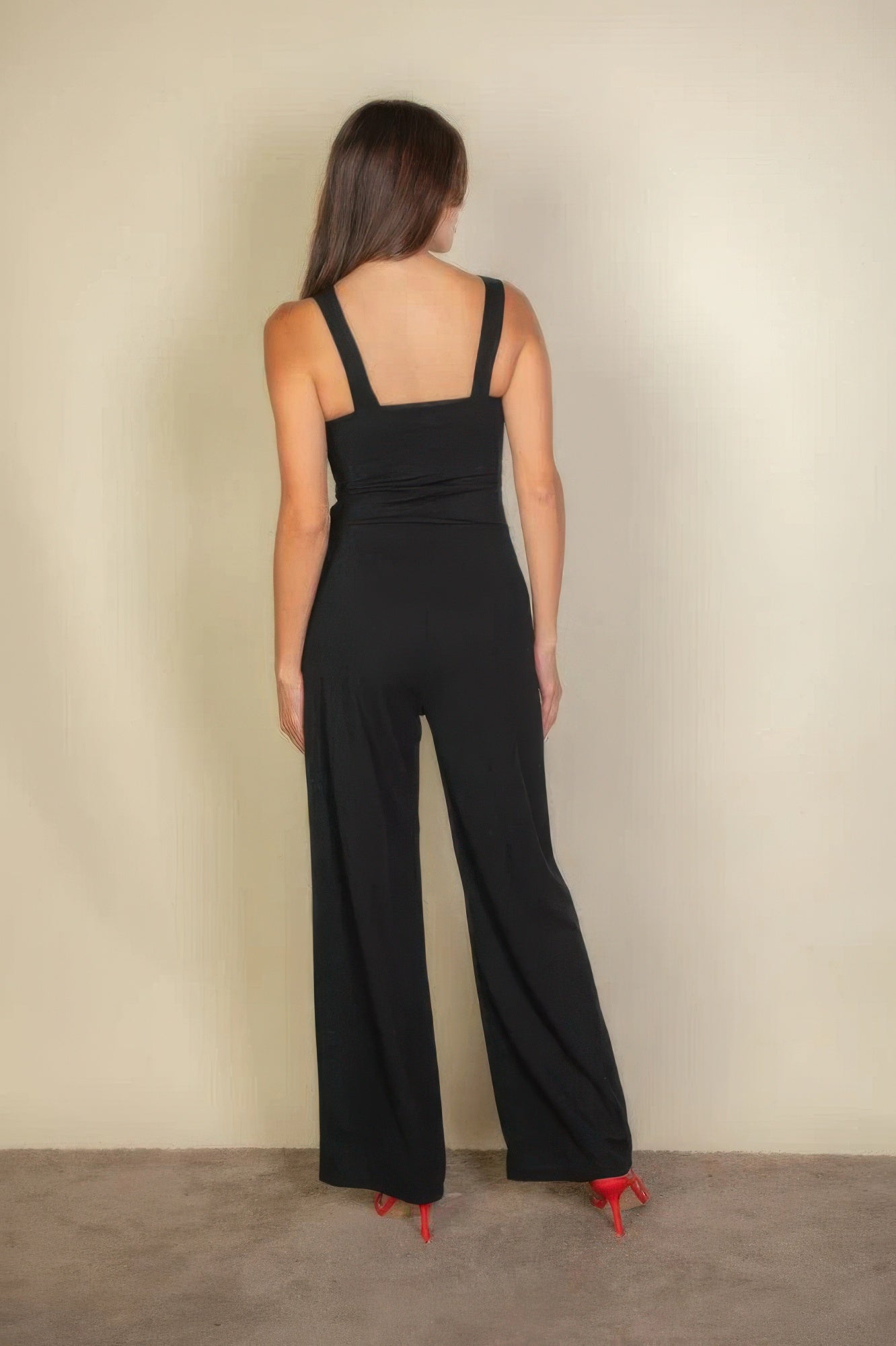 Notched neck cami jumpsuit - Tigbul's Variety Fashion Shop