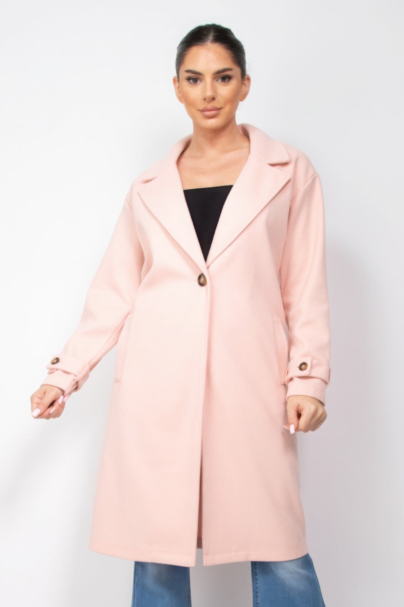 Collar pocketed coat - Tigbul's Variety Fashion Shop