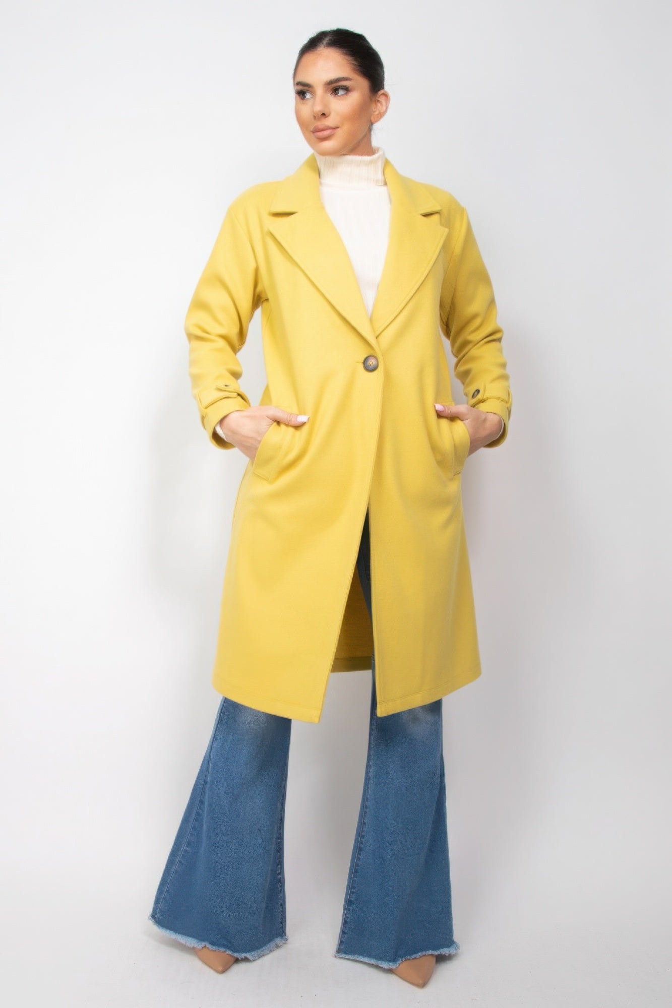 Collar pocketed coat - Tigbul's Variety Fashion Shop