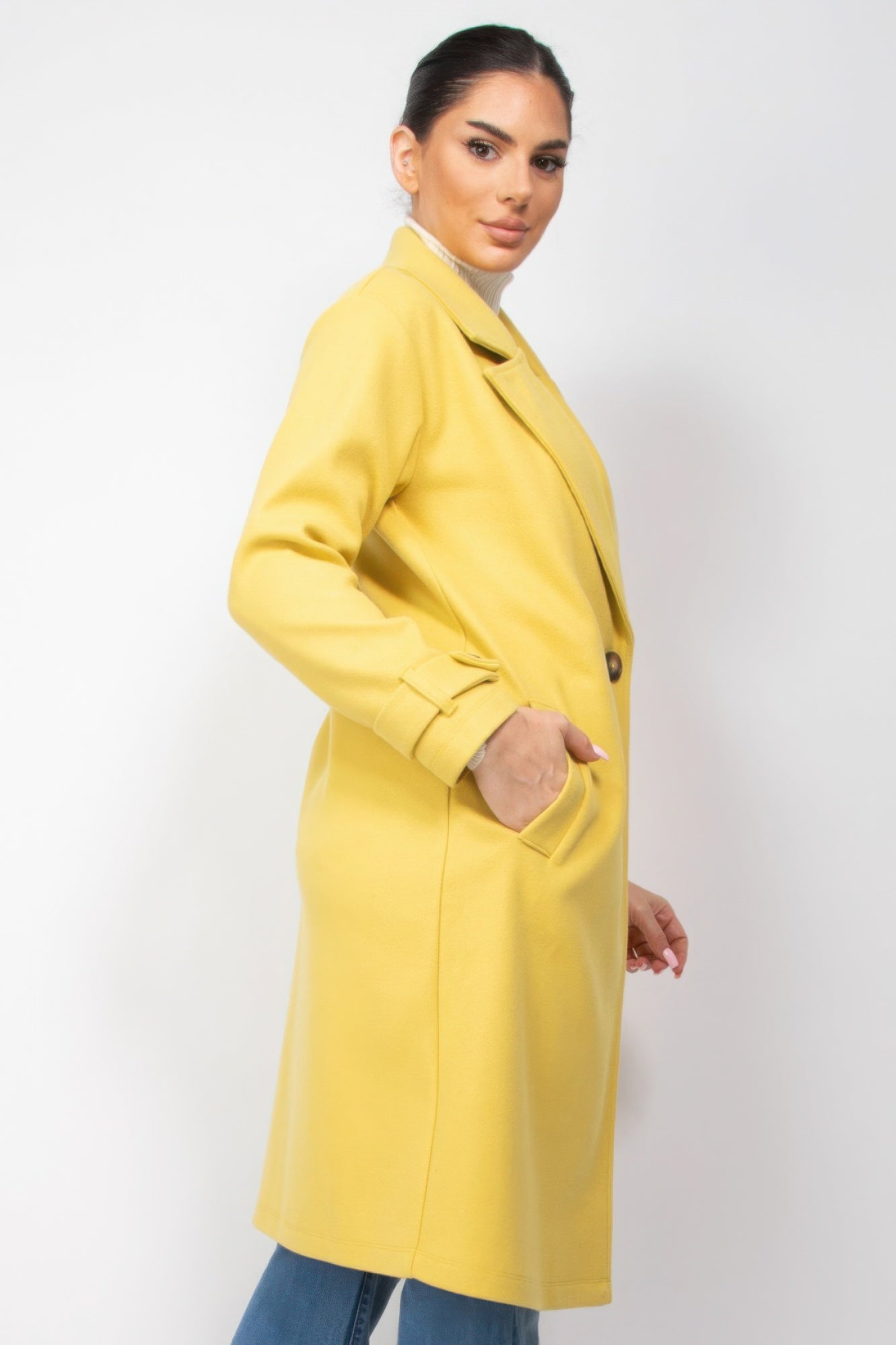 Collar pocketed coat - Tigbul's Variety Fashion Shop