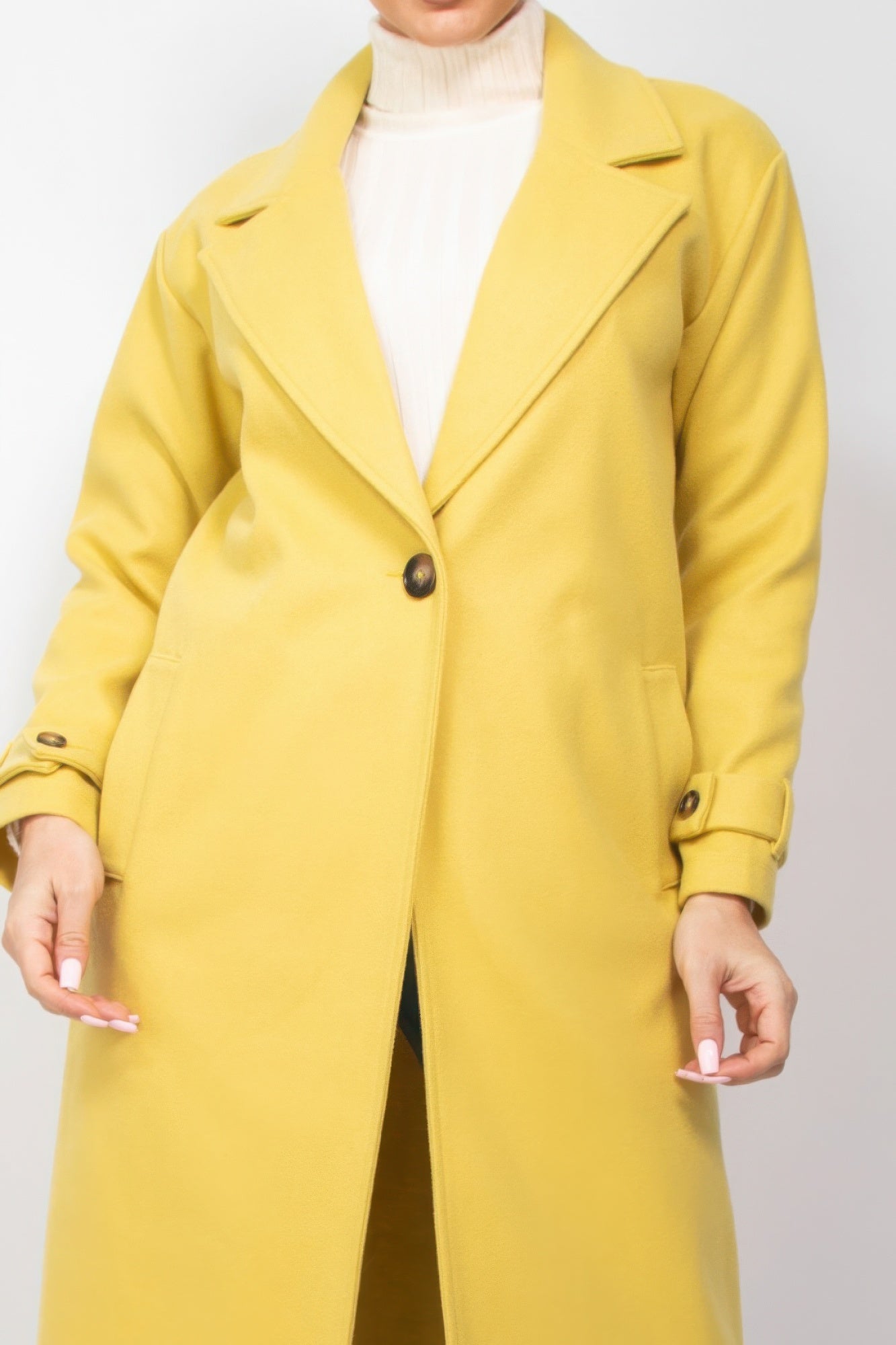 Collar pocketed coat - Tigbul's Variety Fashion Shop