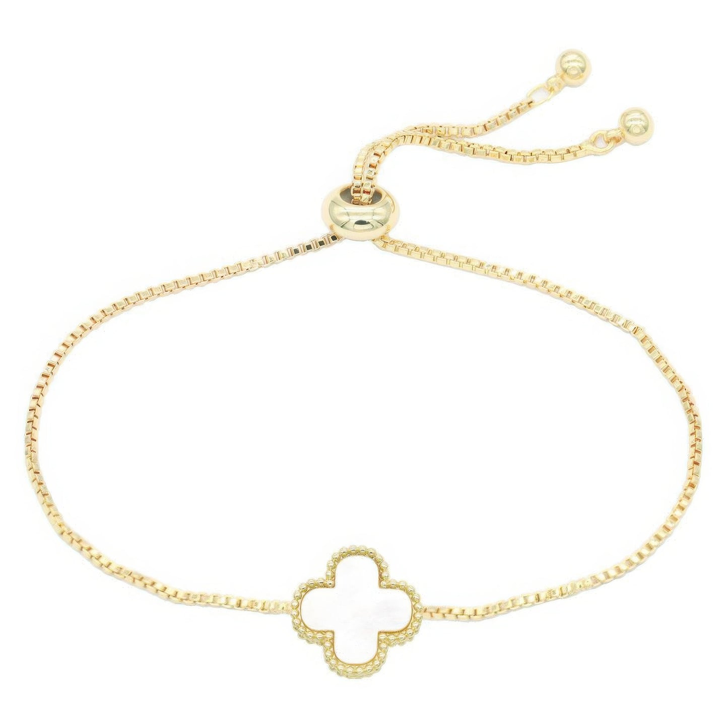 Metal Clover Charm Adjustable Bracelet - Tigbul's Variety Fashion Shop