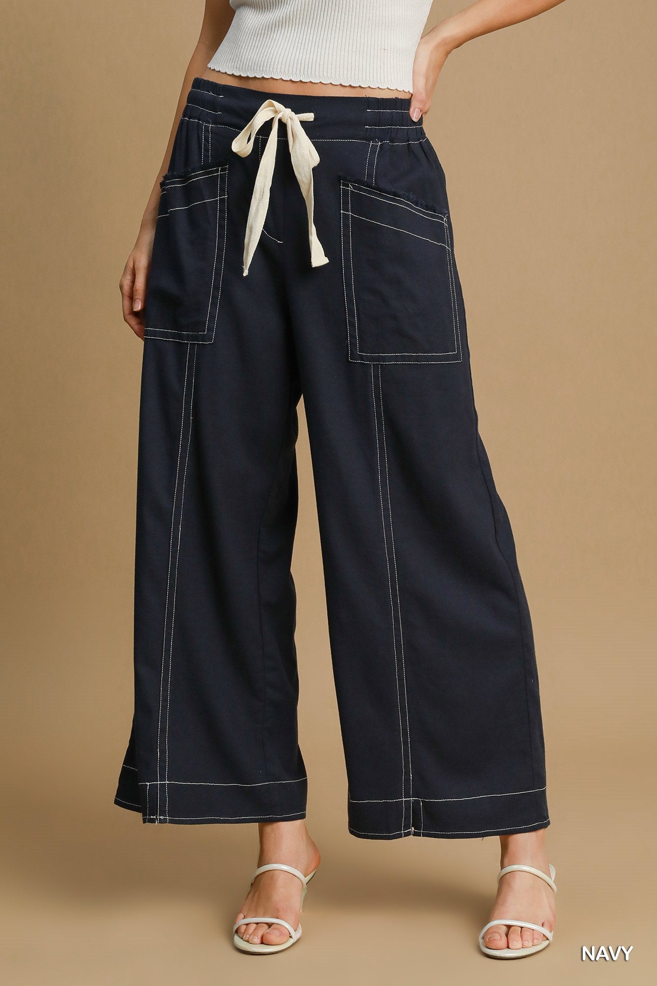 Wide Leg Pull On Pants - Tigbul's Variety Fashion Shop