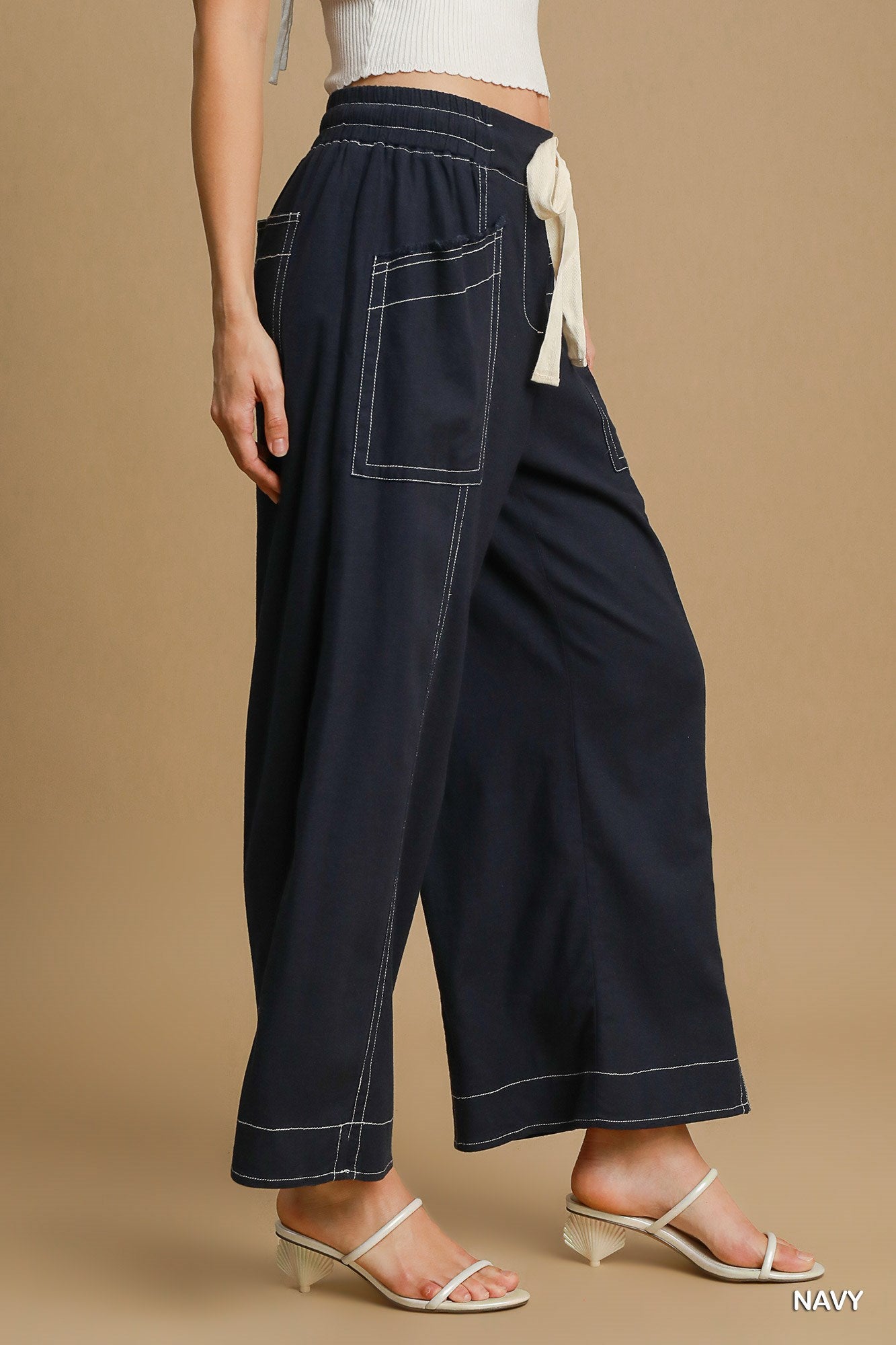 Wide Leg Pull On Pants - Tigbul's Variety Fashion Shop