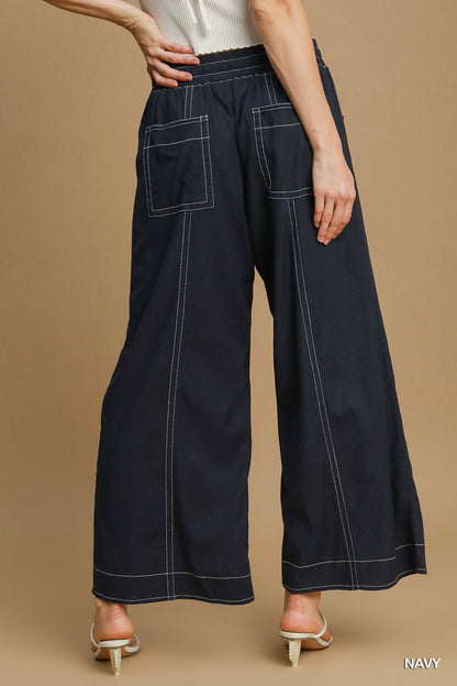 Wide Leg Pull On Pants - Tigbul's Variety Fashion Shop