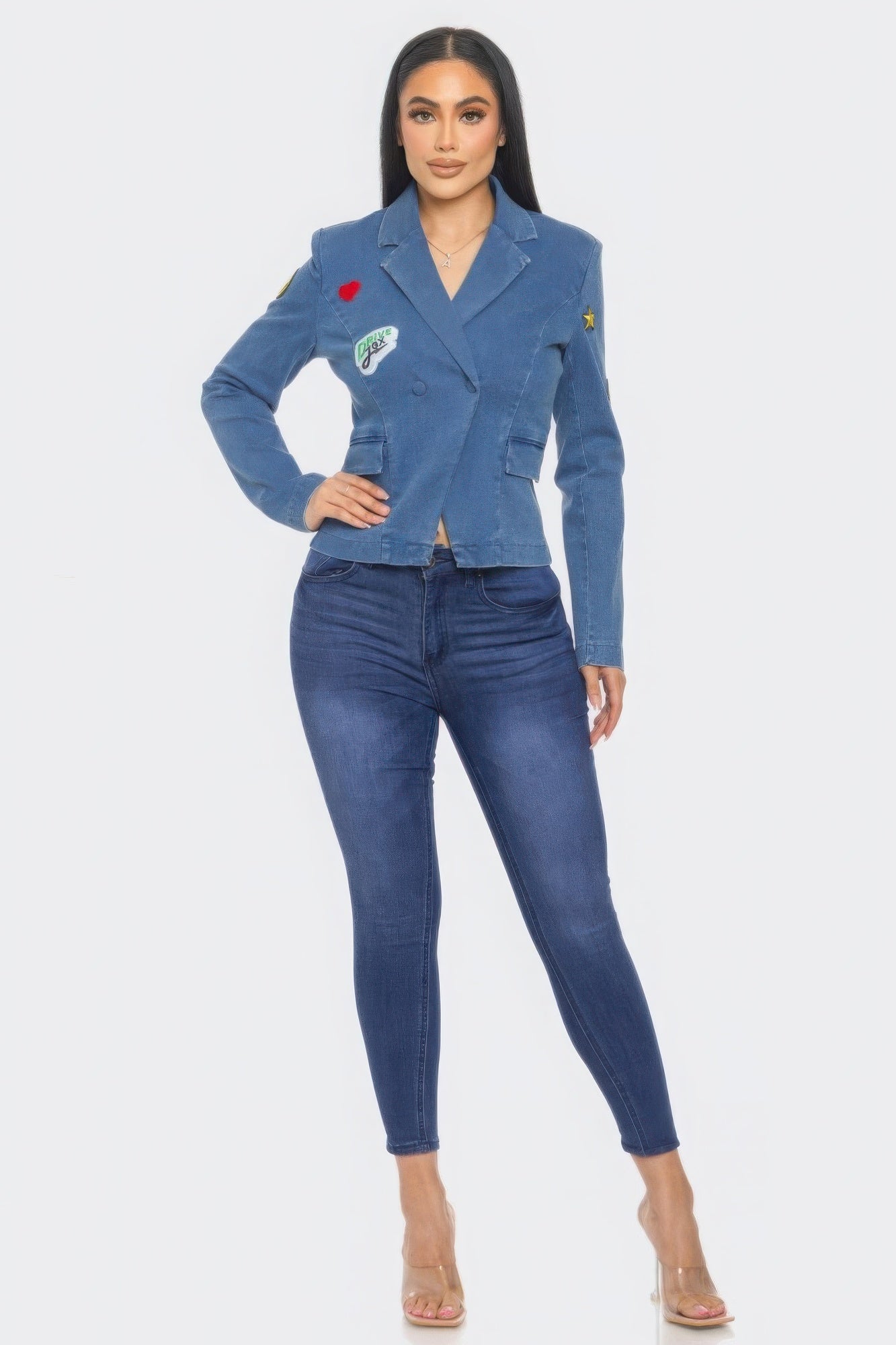 Patch It Up Denim Blazer Jacket - Tigbul's Variety Fashion Shop