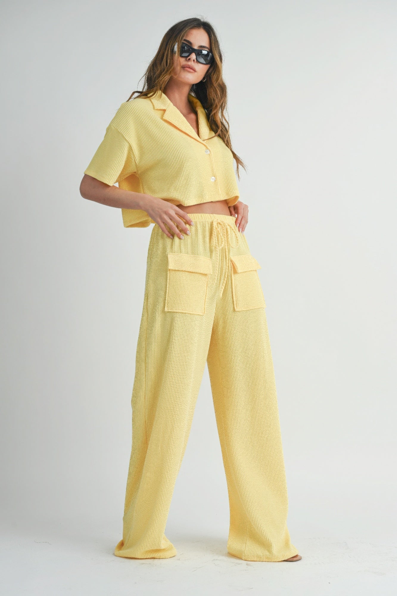 Button Up 2 Piece Set - Tigbul's Variety Fashion Shop